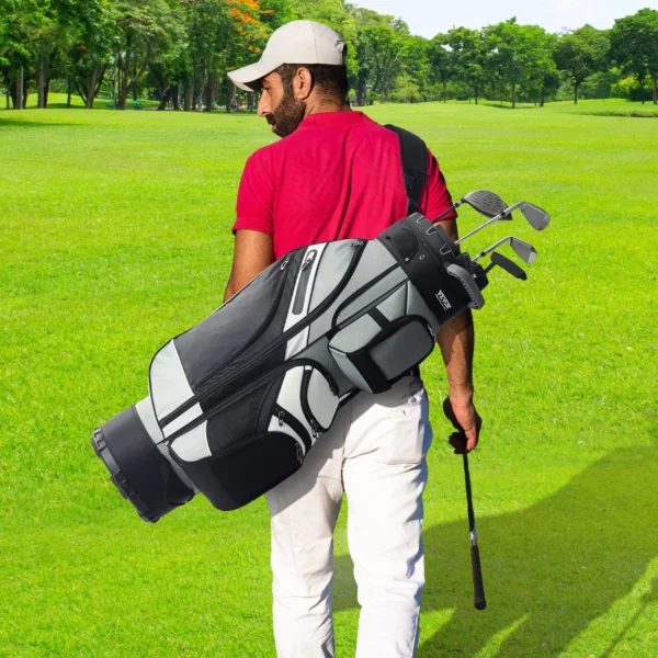VEVOR Golf Cart Bag with 14 Way Organizer Divider Top, 41 13 Pockets Premium Nylon Cart Bag, Durable Golf Bags with Handles & Dust Cover & Detachable Straps for Men & Women, Black Color-Block - Image 7