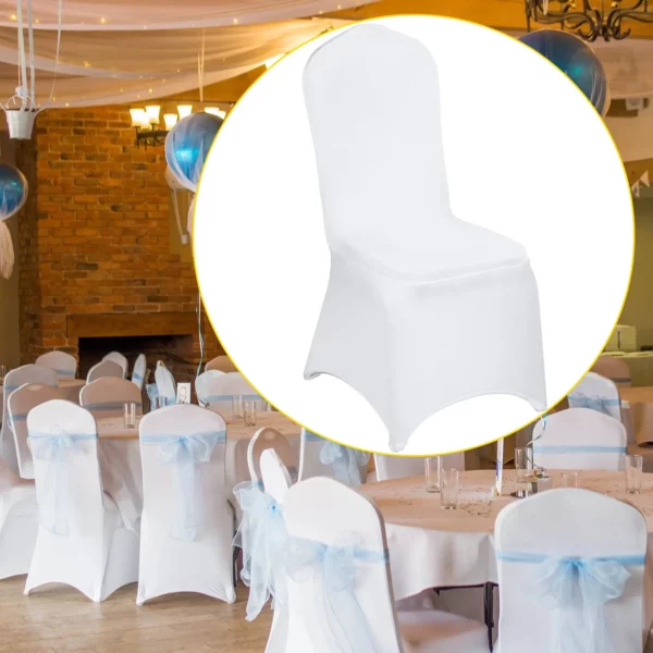 VEVOR Stretch Spandex Folding Chair Covers, Universal Fitted Chair Cover, Removable Washable Protective Slipcovers, for Wedding, Holiday, Banquet, Party, Celebration, Dining (50PCS White) - Image 7