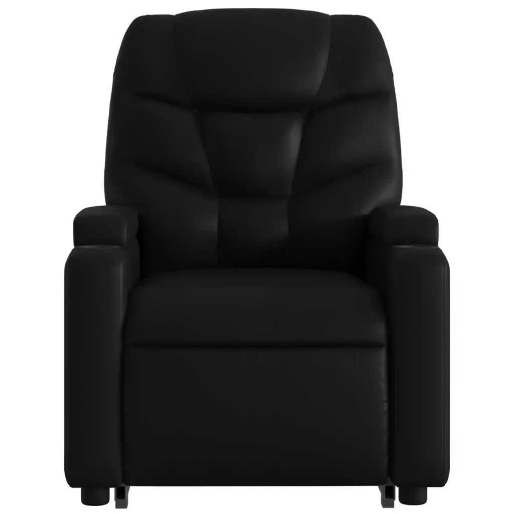 vidaXL Stand up Massage Recliner Chair Black Faux Leather - Image 7