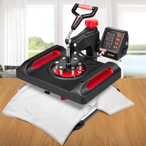 VEVOR 11 in 1 Heat Press, 12 x 15 Inch, Multifunctional Clamshell Printer, Digital Dual-Tube Heat Press Transfer Machine, Swing Away Sublimation Machine for T-Shirt Hat Cap Mug Plate Pen Shoes Black360 Swing Away Design - Image 7