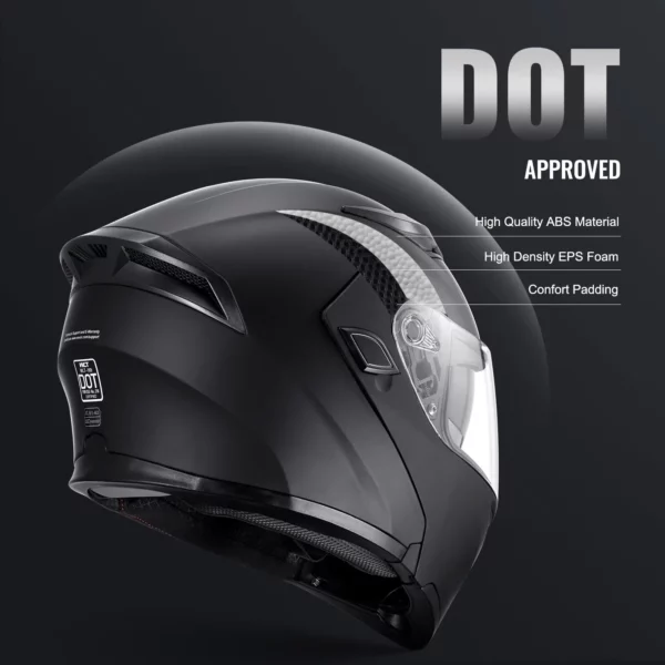 VEVOR Unmasked Motorcycle Helmet Motocross Helmet with Bluetooth Communication - Image 2