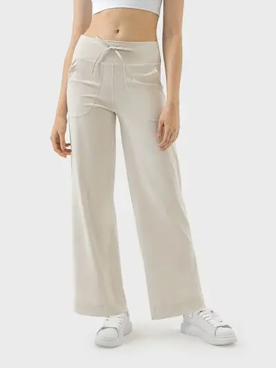 Drawstring Active Pants with Pockets - Image 4