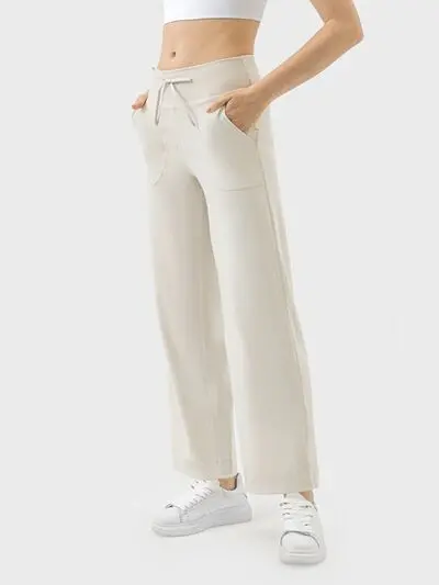 Drawstring Active Pants with Pockets - Image 6