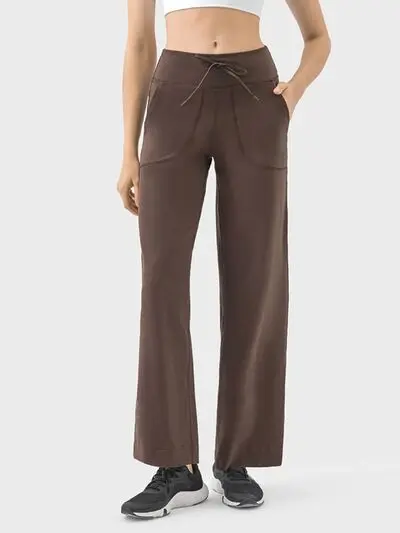Drawstring Active Pants with Pockets - Image 7