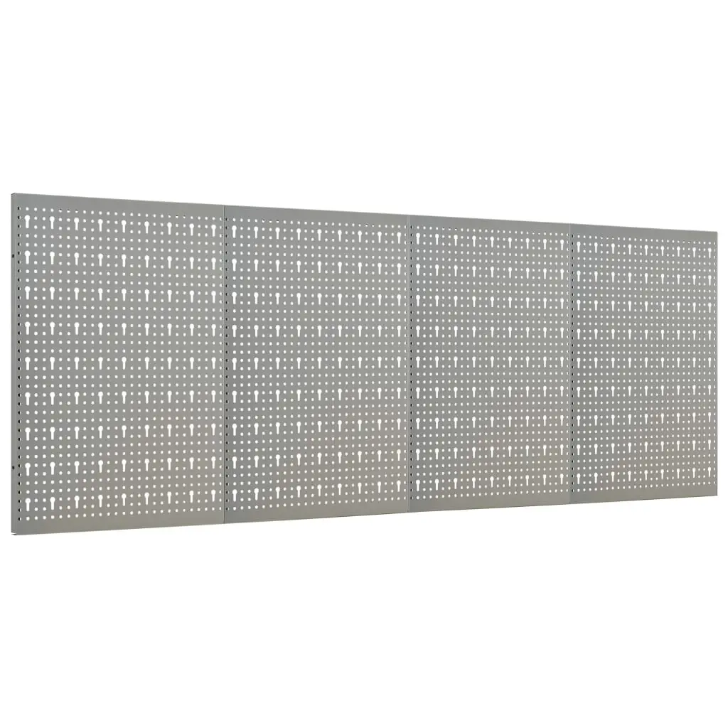 vidaXL Wall-mounted Peg Boards 4 pcs 15.7"x22.8" Steel - Image 9